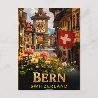 Cartão Postal Berna Capital Alpina da Suíça Jornada 🏔️