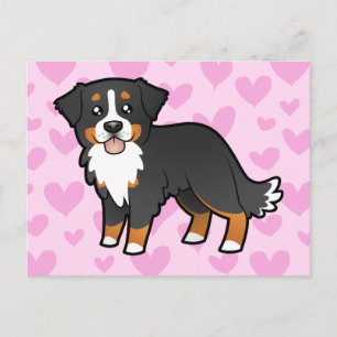 Cartão Postal Bernese Mountain Dog Love