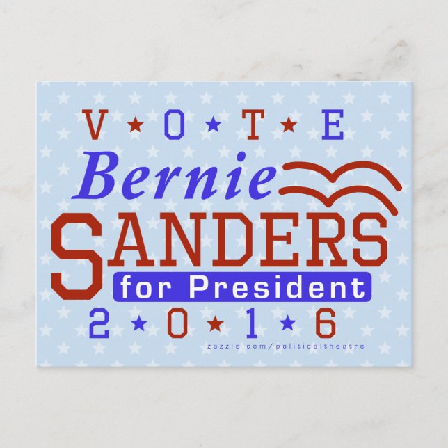 Cartão Postal Bernie Sanders Presidente das Eleições Democrata 2 (Frente)