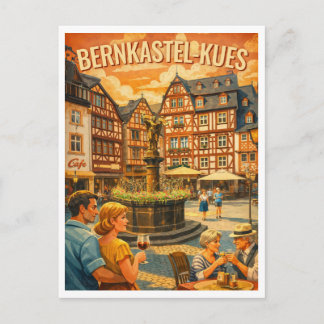 Cartão Postal Bernkastel-Kues Alemanha Viagem Antiga
