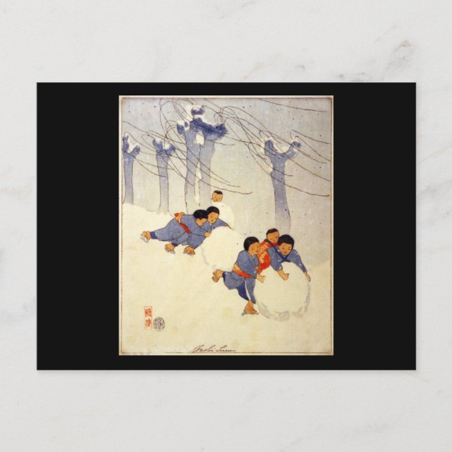 Cartão Postal Bertha Boynton Lum Bolas de Neve (Frente)