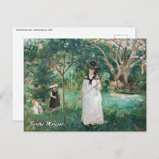 Cartão Postal Berthe Morisot - A Caça À Borboleta (Frente/Verso)