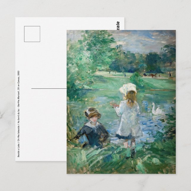 Cartão Postal Berthe Morisot - Ao lado de um lago (Frente/Verso)
