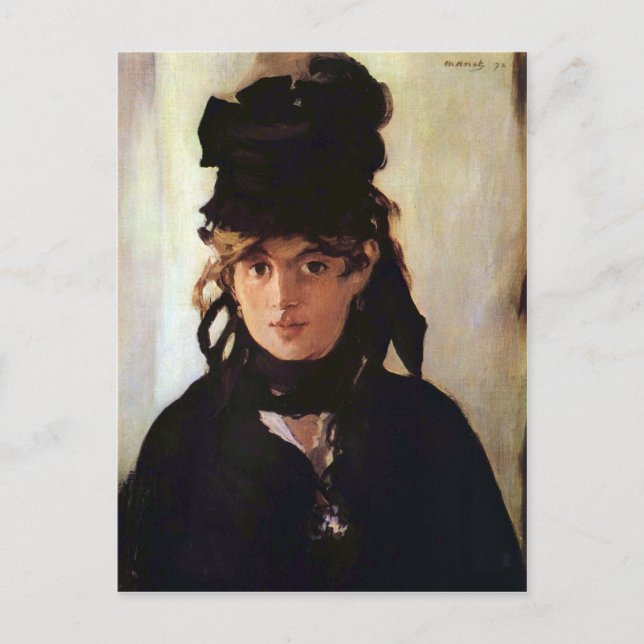 Cartão Postal Berthe Morisot com um Buquê de Violetas, Manet (Frente)