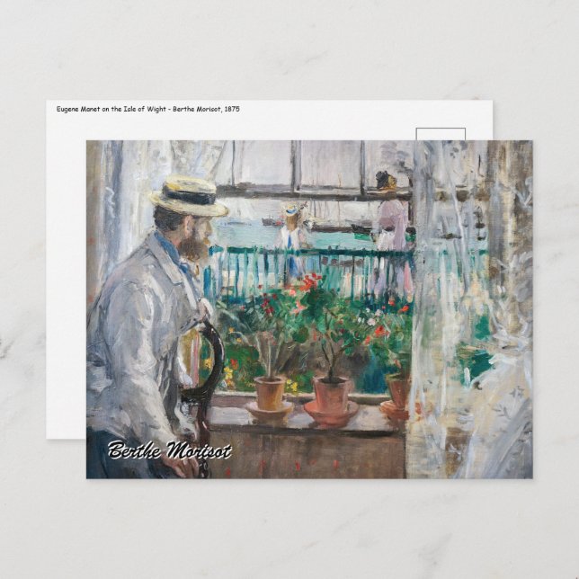 Cartão Postal Berthe Morisot - Eugene Manet na Ilha de Wight (Frente/Verso)