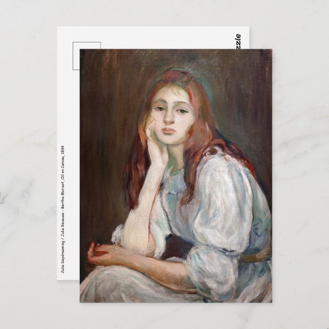 Cartão Postal Berthe Morisot - Julie Daydreaming (Frente/Verso)