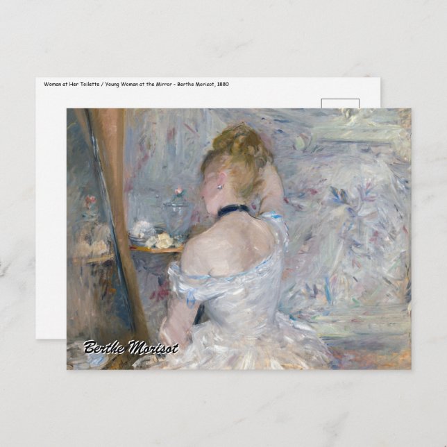Cartão Postal Berthe Morisot - Mulher na sua Toilette (Frente/Verso)