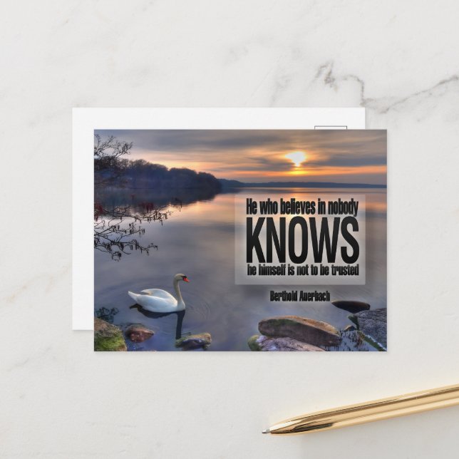 Cartão Postal Berthold Auerbach Inspirational Cote "Trust" (Frente/Verso In Situ)