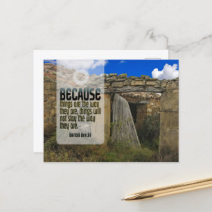 Cartão Postal Bertolt Brecht Inspirational Cote "Mudança"