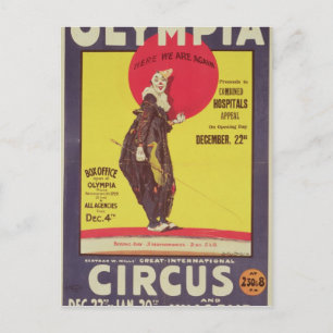 Cartão Postal Bertram Mills poster de circo