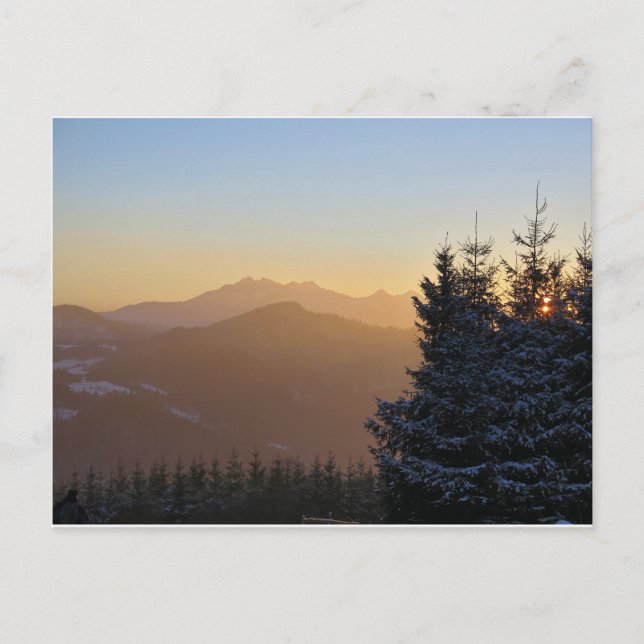 Cartão postal Besboy Sądecki View para Tatras (Frente)