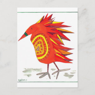 Cartão Postal Bessie Bird Posta Placa de Bloco Bidirecional
