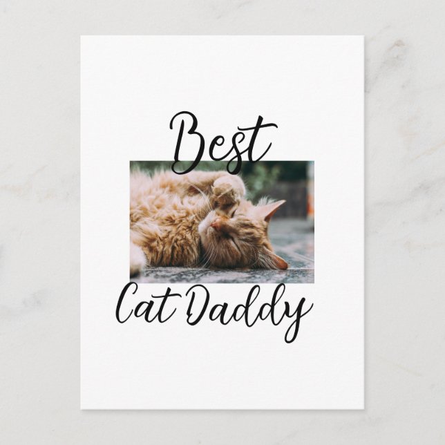 Cartão Postal Best cat Daddy parents pet photo dad mom simple  (Frente)