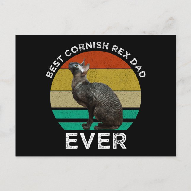 Cartão Postal Best Cornish Rex Dad Ever (Frente)