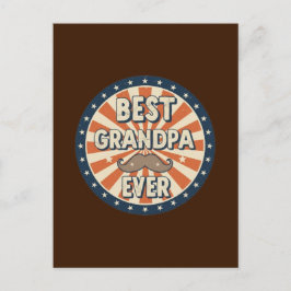 Cartão Postal Best grandpa ever retro badge