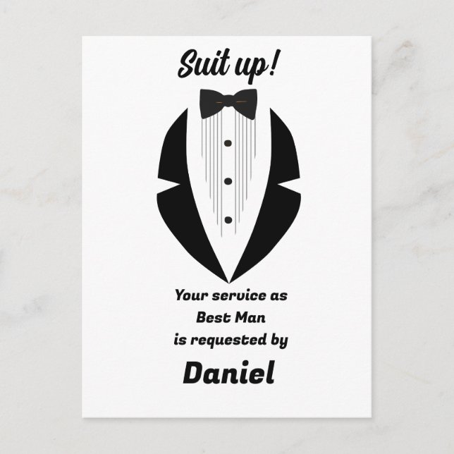 Cartão Postal Best Man Wedding Proposal  (Frente)