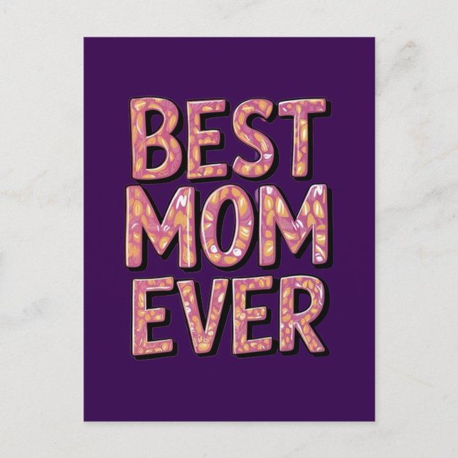 Cartão Postal Best mom ever  (Frente)