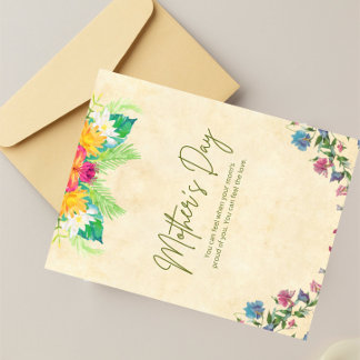 Cartão Postal Best Mom Ever Floral Mother’s Day Card