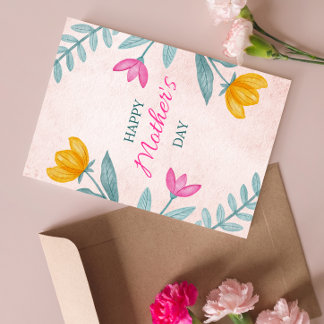 Cartão Postal Best Mom Ever Floral Mother’s Day Card