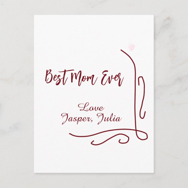 Cartão Postal Best mom ever red love Spanish border stylish  (Frente)