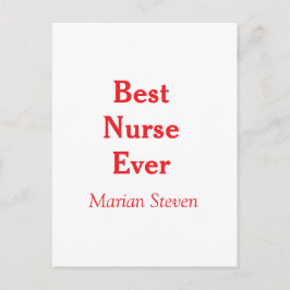 Cartão Postal Best nurse ever medical professional paramedical d