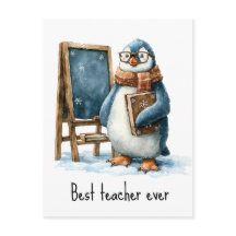 Best Teacher Ever Winter Penguin Design