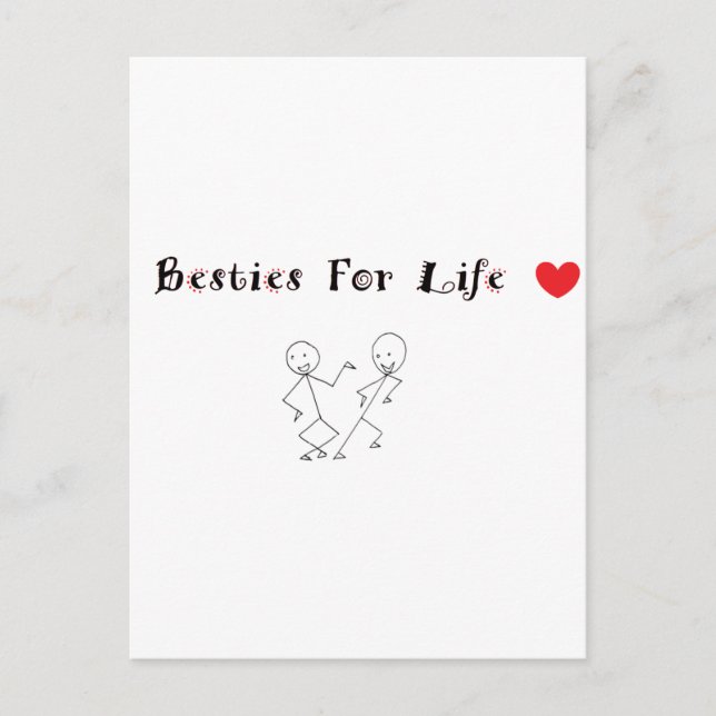 Cartão Postal Besties Para A Vida (Frente)