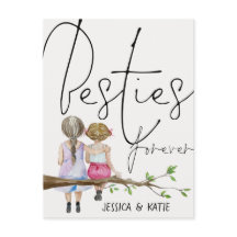 Besties Para Amigos Nomes Raparigas Script Postcar