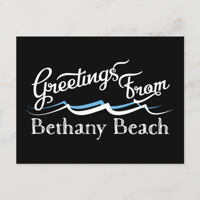 Cartão Postal Bethany Beach Water Waves (Frente)