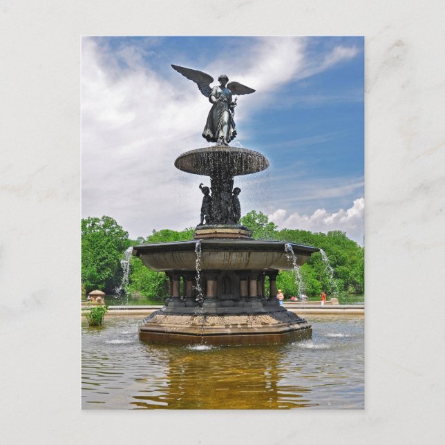 Cartão Postal Bethesda "Angel of the Waters" Central Park, NYC (Frente)