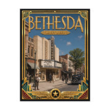 Bethesda Maryland Arte Deco Antigo Idade Dourada