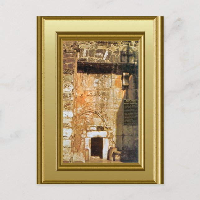 Cartão Postal Bethlehem Entrance para a Igreja da Natividade (Frente)