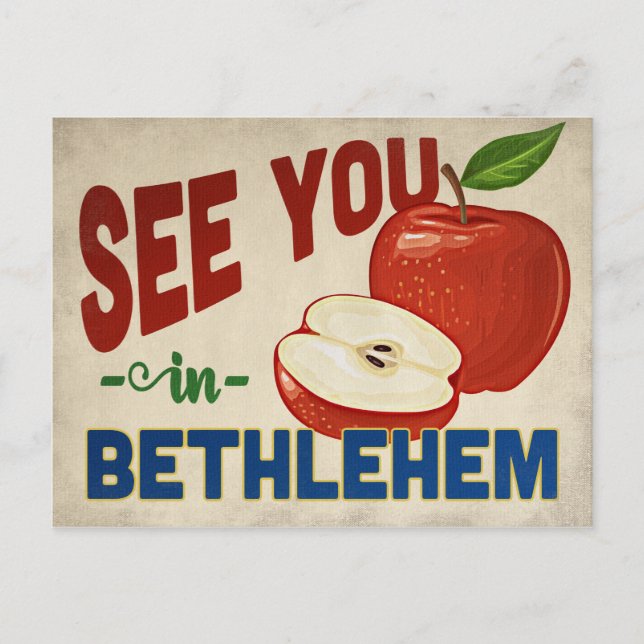 Cartão Postal Bethlehem Pensilvânia Apple - Viagens vintage (Frente)