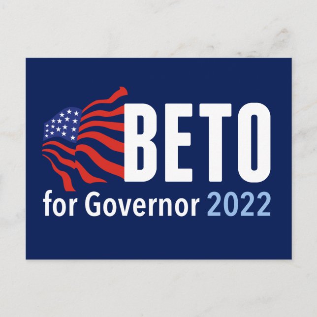 Cartão Postal Beto O'Rourke para a Eleição do Texas em Governado (Frente)