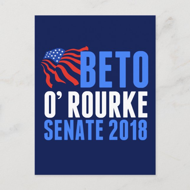 Cartão Postal Beto O'Rourke para o Senado 2018 (Frente)