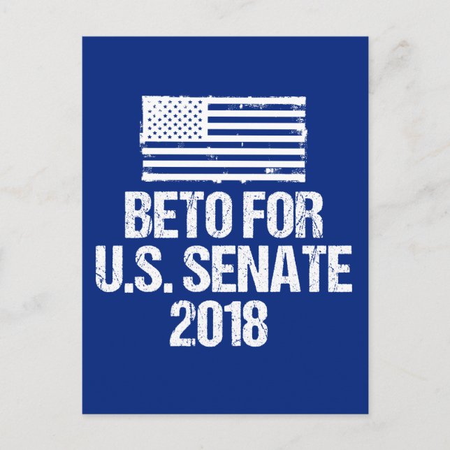 Cartão Postal Beto para a Eleição do Texas no Senado dos Estados (Frente)