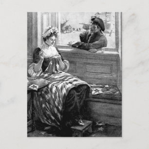 Cartão Postal Betsy Ross fazer a primeira imagem flag_War