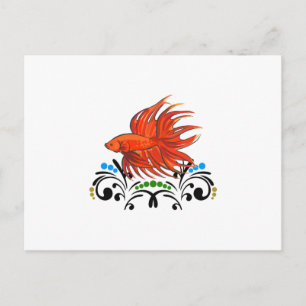 CARTÃO POSTAL BETTA FISH ARTSY