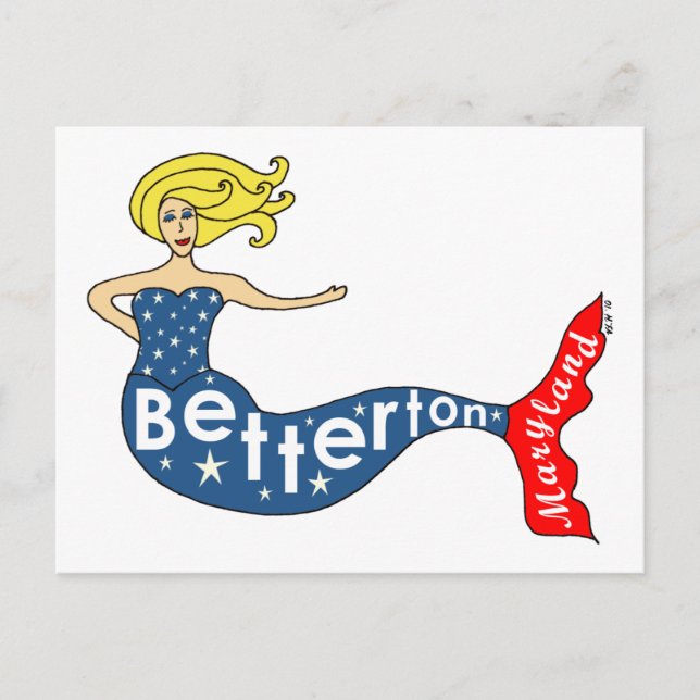 Cartão Postal Betterton, Maryland Mermaid (Frente)
