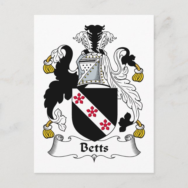 Cartão Postal Betts Family Crest (Frente)