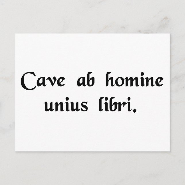 Cartão Postal Beware of anyone who has just one book. (Frente)