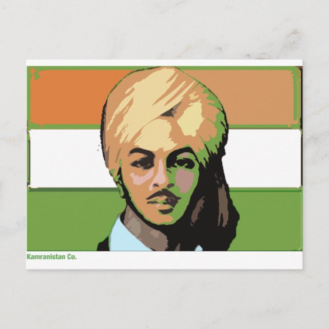 Cartão Postal Bhagat Singh: Um Herói Revolucionário (Frente)
