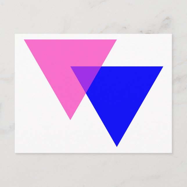 Cartão Postal Biangles Orgulho Bissexual (Frente)