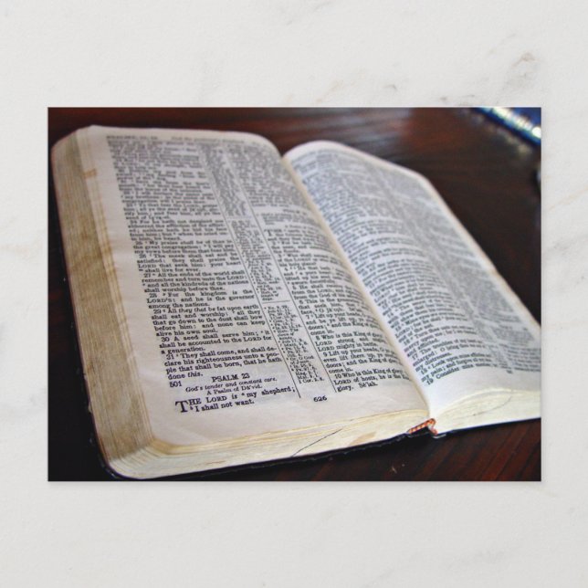 Cartão Postal Bíblia aberta (Frente)