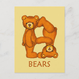 Cartão Postal Bíblia Bears~Bears Love All~Scripting~Flashcard