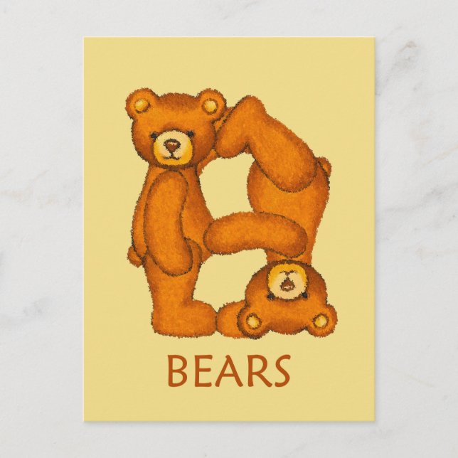 Cartão Postal Bíblia Bears~Bears Love All~Scripting~Flashcard (Frente)