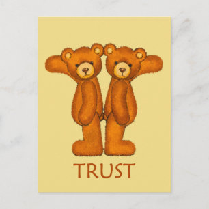 Cartão Postal Bíblia Bears ~ Trust Scripting 2 ~ Flashcard