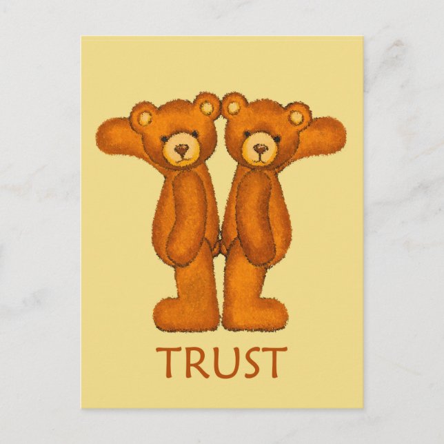 Cartão Postal Bíblia Bears ~ Trust Scripting 2 ~ Flashcard (Frente)