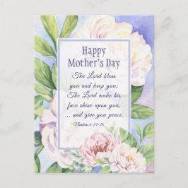 Cartão Postal Bíblia de bênção do dia de as mães Verso Floral