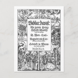 Cartão Postal Bíblia de Lutera Antiga da página frontal